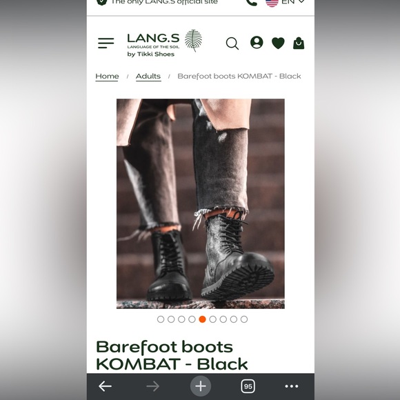 Lang.S Barefoot Combat Boots by Tikki Shoes 41 **Brand New** - Picture 2 of 12